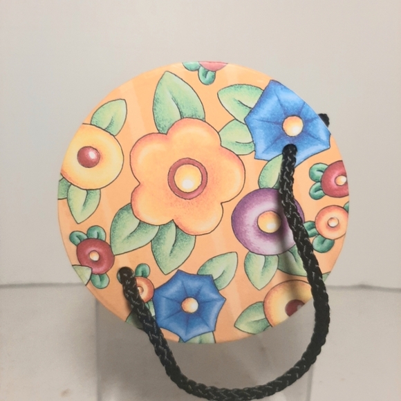 Floral Patterned Black Wine Tote Mary Engelbreit - Picture 3 of 5